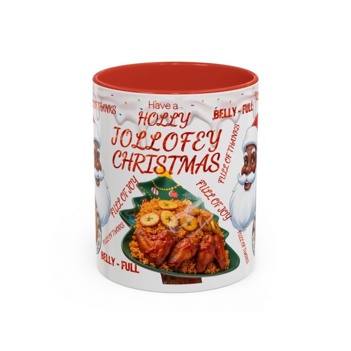 Coffee Mug, Jollof meets santa African christmas dinner mug, Tea Cup, Hot Cocoa Cup, Festive Drinkware, Holiday Gift Mug, Unique Christmas