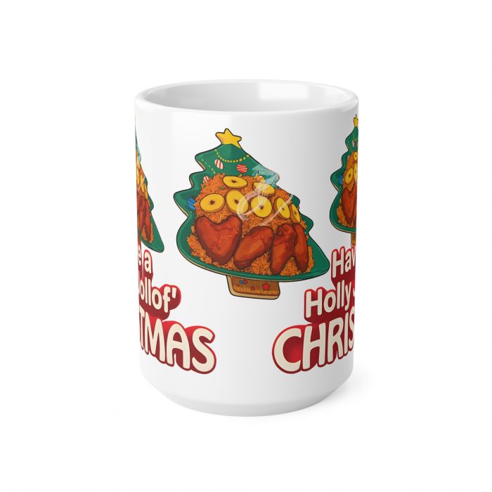 Holly Jollof Christmas Mug | Ceramic Coffee Cup 11oz 15oz