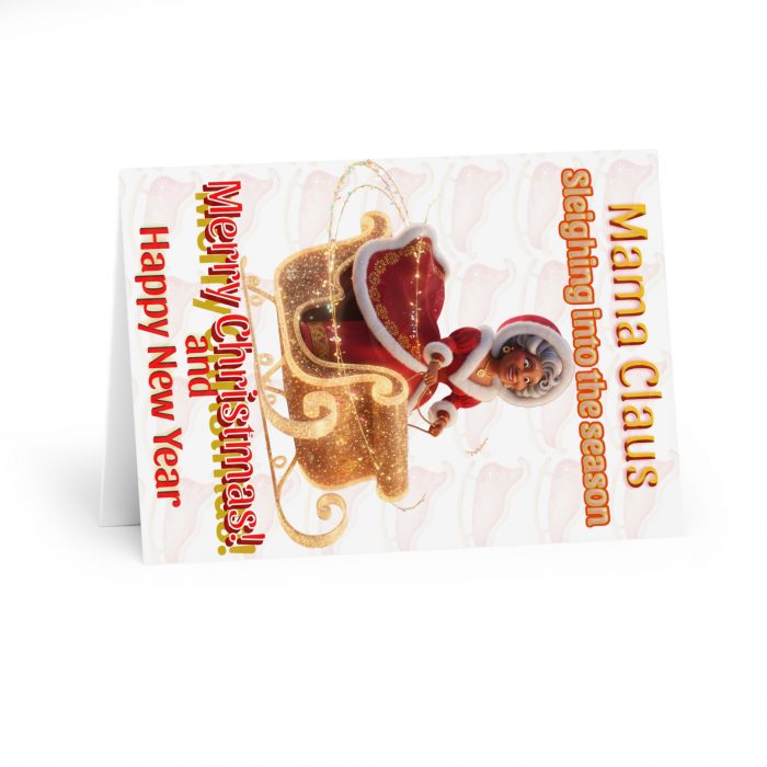 Mama Claus Sleighing Into the Season 5 pack Greeting Cards