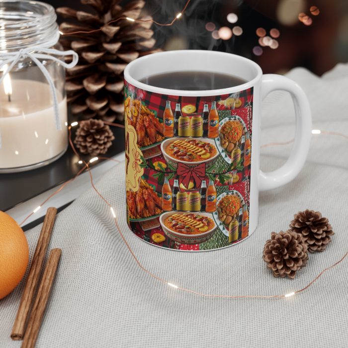 Item No.7 roast chicken,jollof rica and plantain pattern Mug | ceramic coffee cup