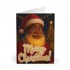 Merry Christmas Glowing Black Santa Greeting Card