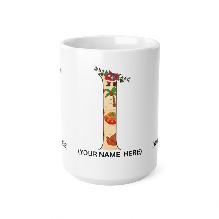 Personalized African Christmas Initial Mug Custom Name AtoZ Afro Holiday Coffee Cup Black Santa Mug Cultural Xmas Gift
