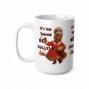Jolly Brown Mrs Claus sharing festive cheer Christmas mug | Ceramic Coffee Cup 11oz 15oz