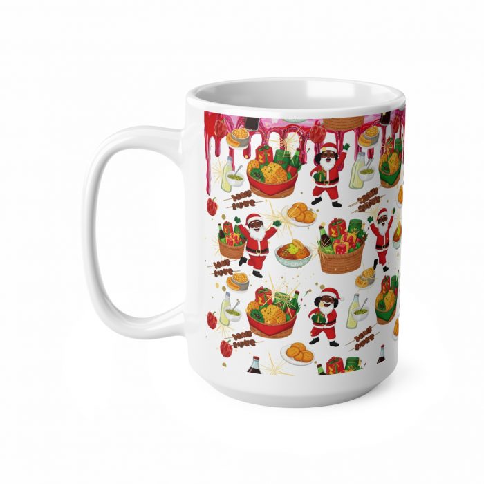 Santa Claus Holiday Pattern the African way Mug | Christmas Santa, Presents, Cookies