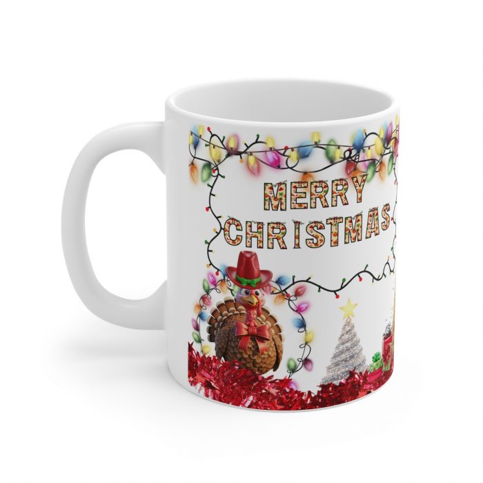 Merry Christmas Light String Mug | Christmas Tree Ornament Design Ceramic Coffee Cup