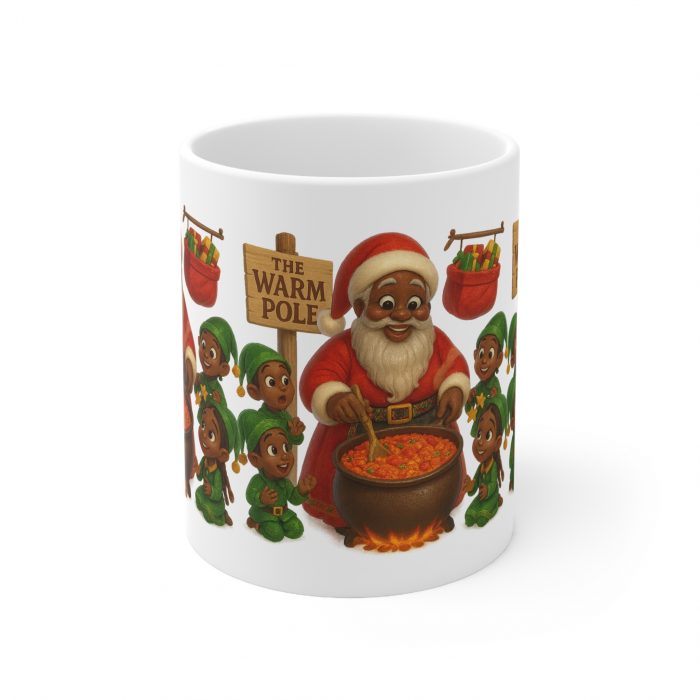 Warm Pole Santa Cooking dinner mug | Christmas coffee cup