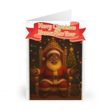 14204884649991530153_2048.jpeg Merry Christmas & Happy New Year Brown Santa Greeting Cards (5 Pack) | Holiday Card Set