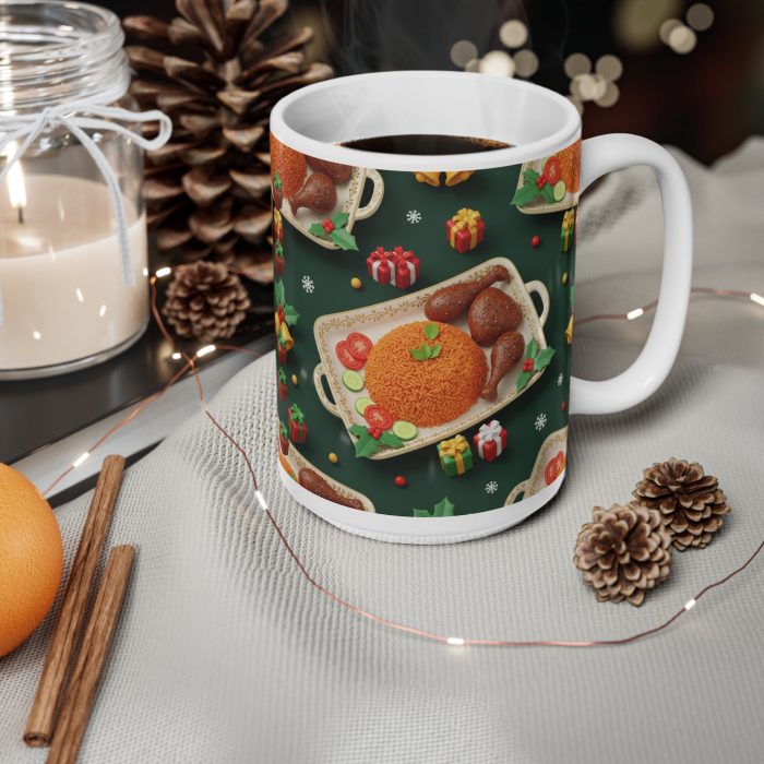 Proper African Home Christmas Roast Dinner Mug | Holiday Turkey Plate Pattern