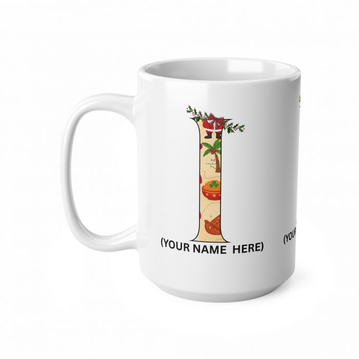 Personalized African Christmas Initial Mug Custom Name AtoZ Afro Holiday Coffee Cup Black Santa Mug Cultural Xmas Gift
