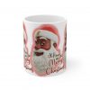 Smiling Brown Santa Claus Merry Christmas Mug | Ceramic Coffee Cup