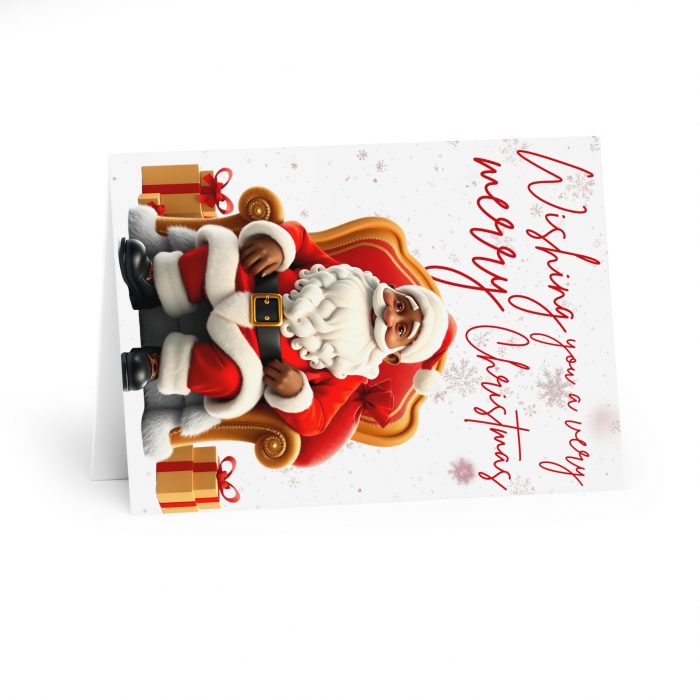 Santa Sitting on Throne Christmas Greeting Cards