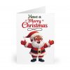 Merry Christmas Brown Santa & Golden Tree Greeting Cards (5 Pack)