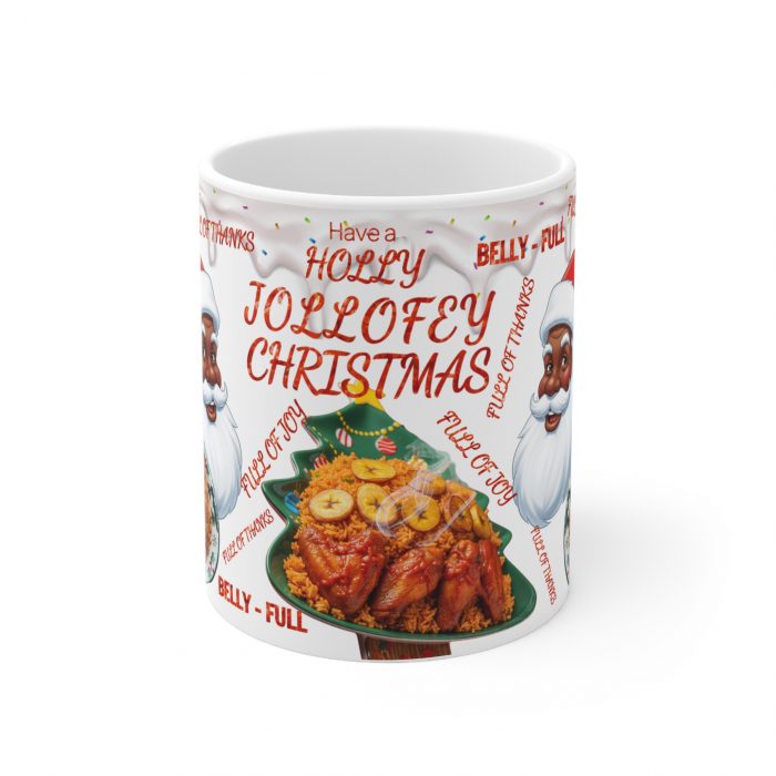 Jollofey Christmas Santa with Jollof Rice Mug | Ceramic Coffee Cup