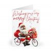 Santa on Bicycle Greeting Card | Christmas Card Pack