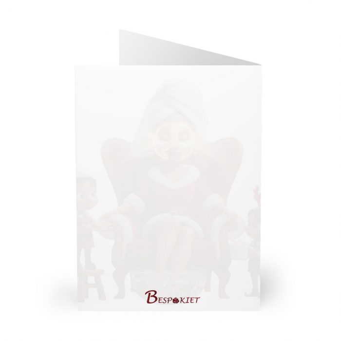 Spa Day Brown Mrs Claus Illustration 5 pack Greeting Cards