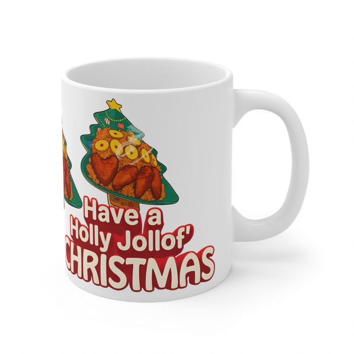 Holly Jollof Christmas Mug | Ceramic Coffee Cup 11oz 15oz