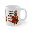 Jolly Brown Mrs Claus sharing festive cheer Christmas mug | Ceramic Coffee Cup 11oz 15oz