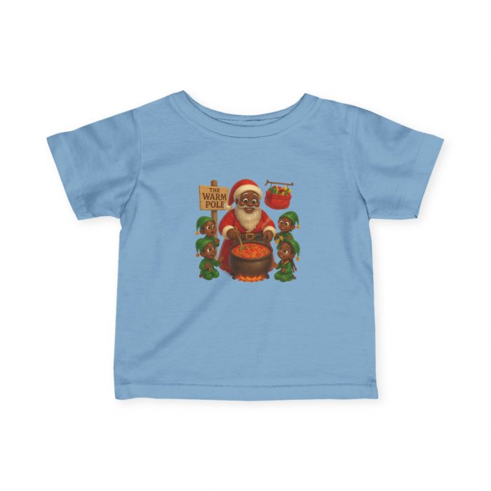 Santa and Elves Making Soup Infant Tee | North Pole Holiday Baby Shirt