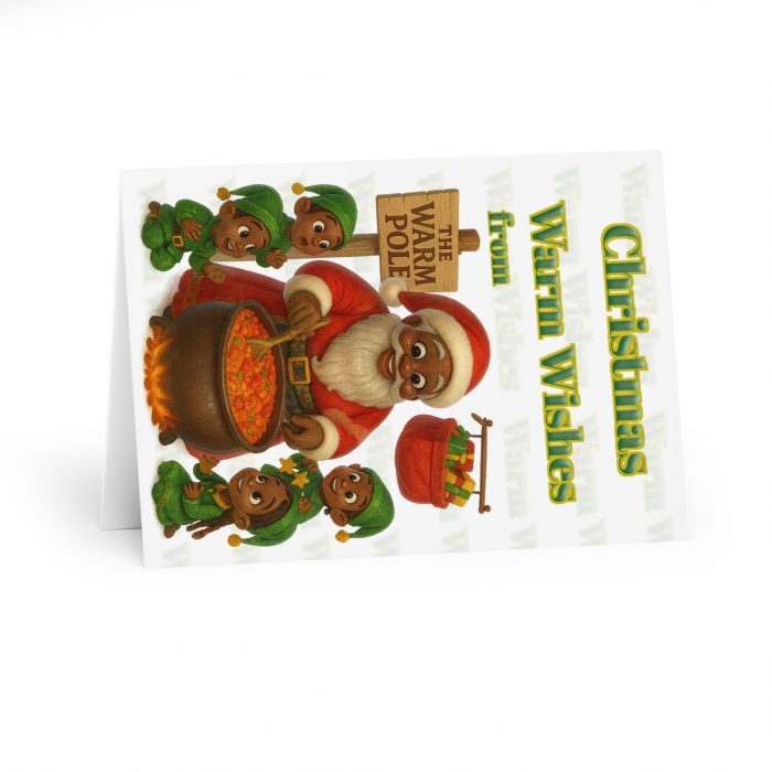 Christmas Warm Wishes Santa and Elves Greeting Cards (5 Pack)