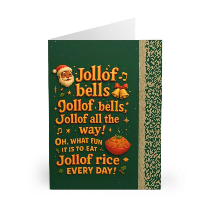 Jollof Bells Holiday Greeting Card pack | 5 Pack Christmas Cards