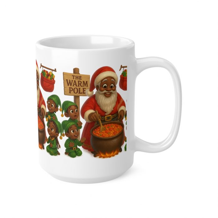Warm Pole Santa Cooking dinner mug | Christmas coffee cup