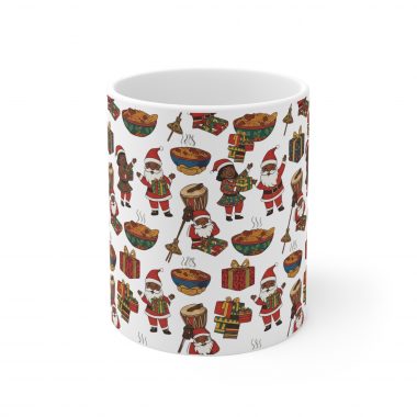 Christmas Santa and Carolers Mug | Ceramic Coffee Cup