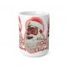 Smiling Brown Santa Claus Merry Christmas Mug | Ceramic Coffee Cup