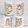Personalized African Christmas Initial Mug Custom Name AtoZ Afro Holiday Coffee Cup Black Santa Mug Cultural Xmas Gift