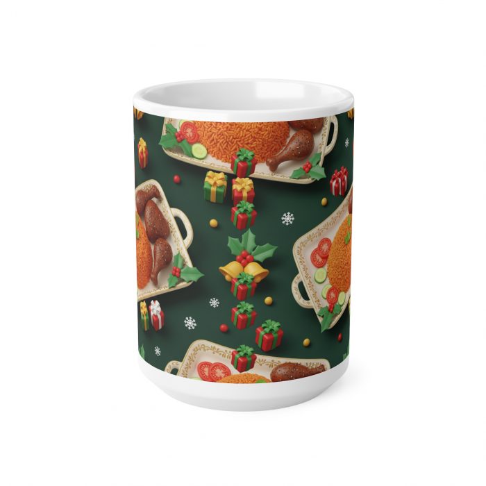Proper African Home Christmas Roast Dinner Mug | Holiday Turkey Plate Pattern