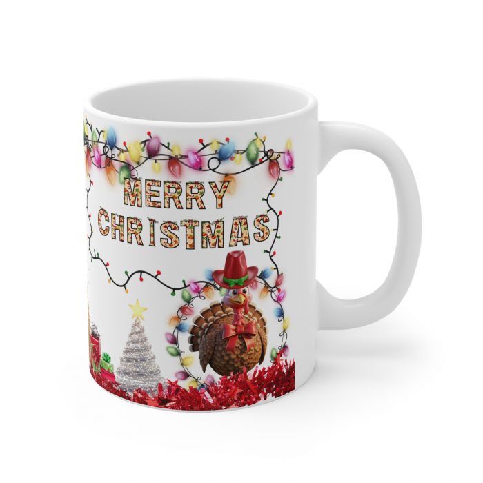 Merry Christmas Light String Mug | Christmas Tree Ornament Design Ceramic Coffee Cup