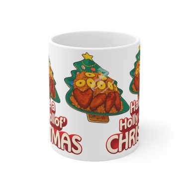 Holly Jollof Christmas Mug | Ceramic Coffee Cup 11oz 15oz