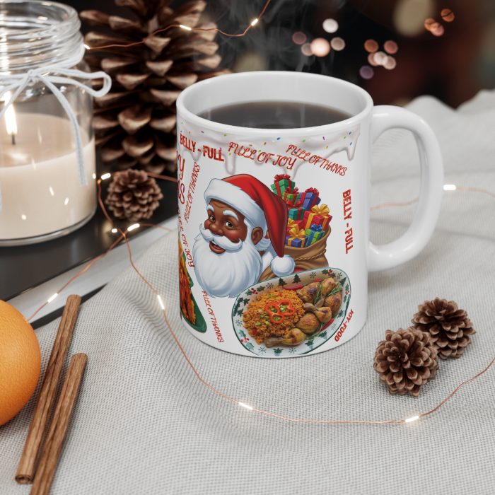 Jollofey Christmas Santa with Jollof Rice Mug | Ceramic Coffee Cup