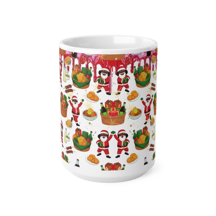 Santa Claus Holiday Pattern the African way Mug | Christmas Santa, Presents, Cookies