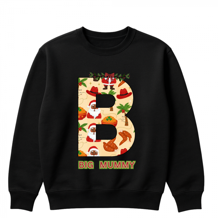 Personalized African Christmas Alphabet Sweatshirt – Custom Name | A–Z Initial With Name Underneath | Afro Holiday Sweater