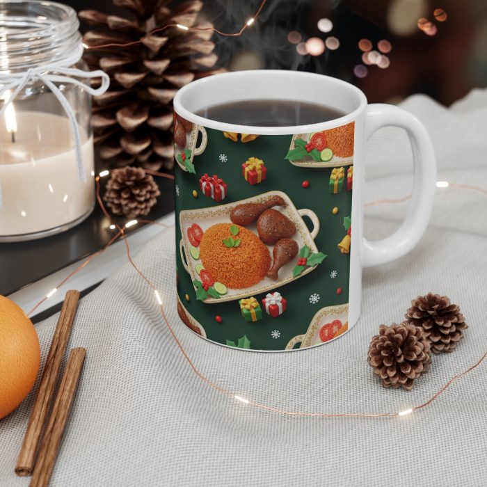 Proper African Home Christmas Roast Dinner Mug | Holiday Turkey Plate Pattern
