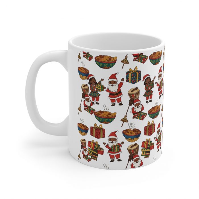 Christmas Santa and Carolers Mug | Ceramic Coffee Cup