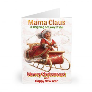 4534154198475094180_2048.jpeg Mama Claus Sleigh Illustration Greeting Cards (5 Pack) | Christmas Holiday Cards