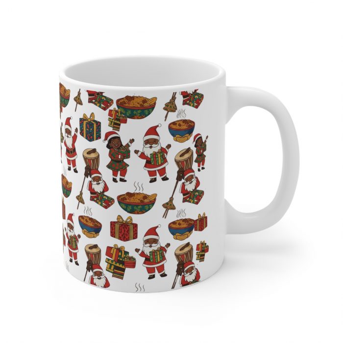 Christmas Santa and Carolers Mug | Ceramic Coffee Cup