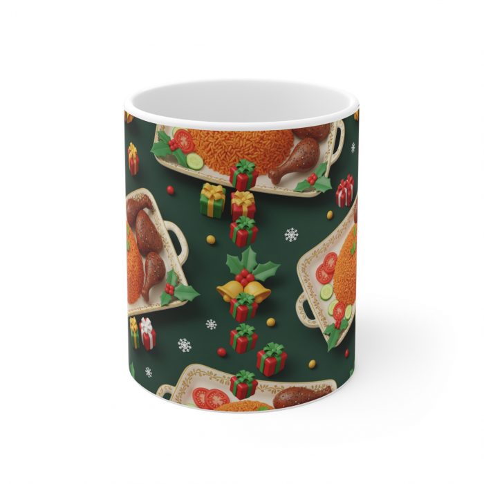 Proper African Home Christmas Roast Dinner Mug | Holiday Turkey Plate Pattern