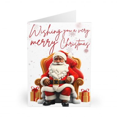5455746793089849085_2048.jpeg Santa Sitting on Throne Christmas Greeting Cards