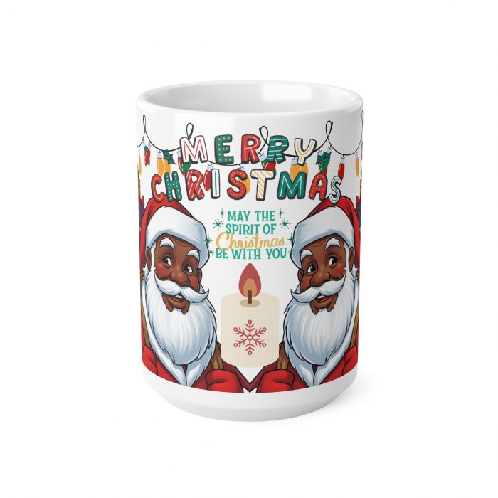 Merry Christmas Brown Santa Mug | Ceramic Coffee Cup 11oz 15oz