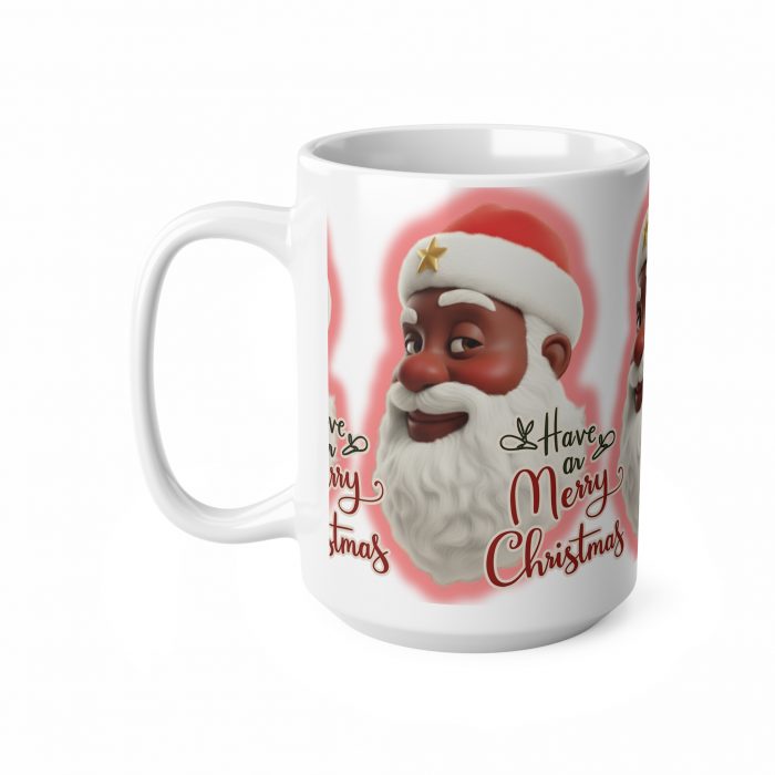 Smiling Brown Santa Claus Merry Christmas Mug | Ceramic Coffee Cup