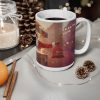 Brown African Santa  burst out of Presents Mug | Merry Christmas Ceramic Coffee Cup
