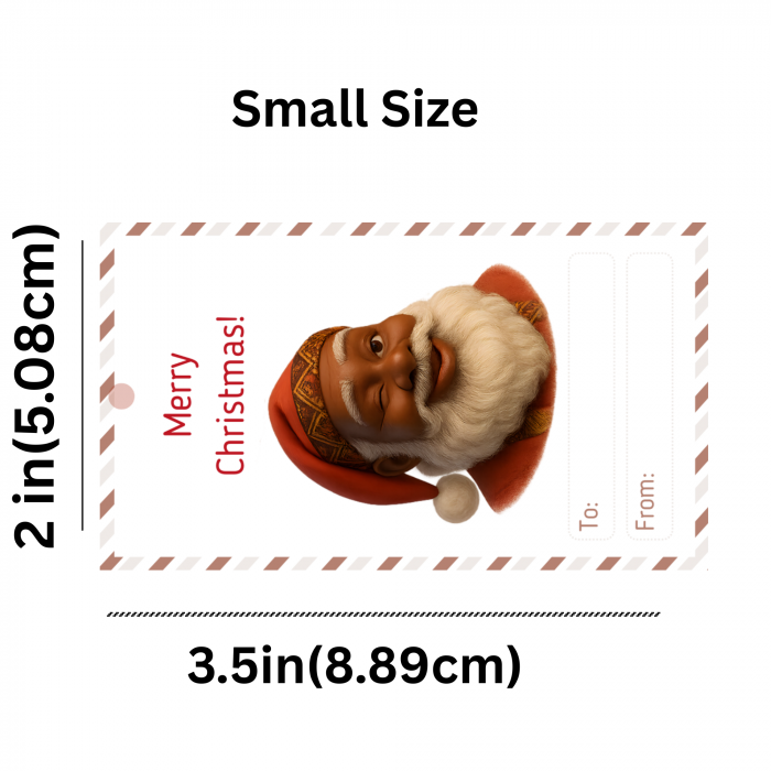 6 Brown Santa Printable Christmas Gift Tags – Single Sheet PDF – Digital Product