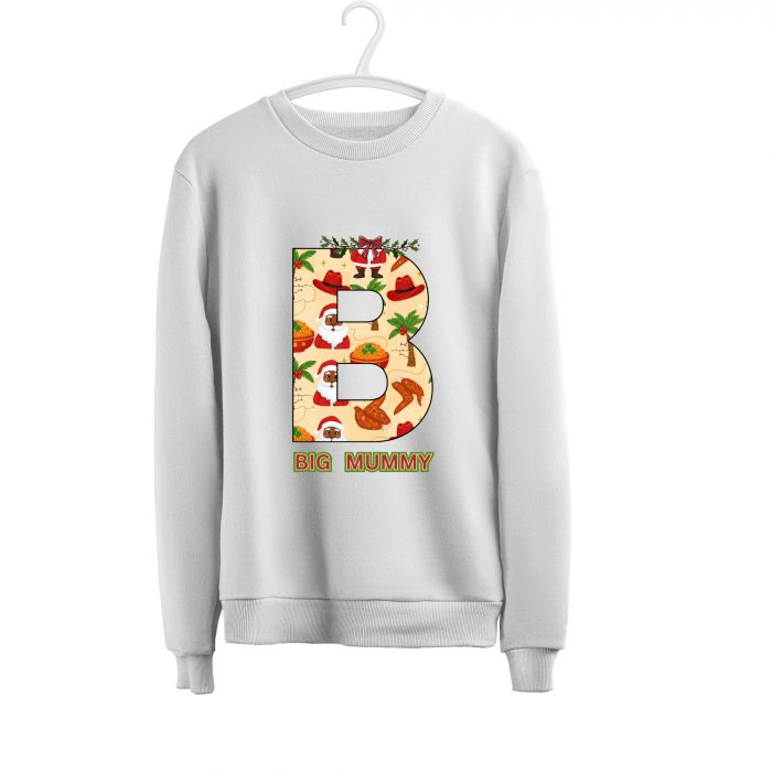 Personalized African Christmas Alphabet Sweatshirt – Custom Name | A–Z Initial With Name Underneath | Afro Holiday Sweater