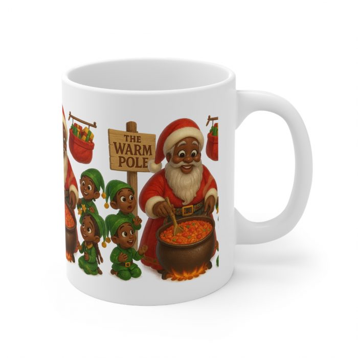 Warm Pole Santa Cooking dinner mug | Christmas coffee cup