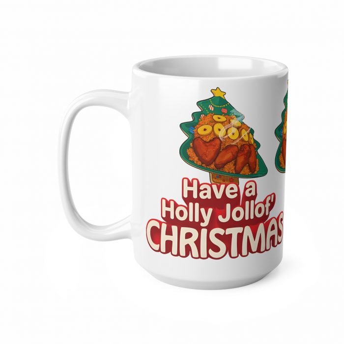 Holly Jollof Christmas Mug | Ceramic Coffee Cup 11oz 15oz