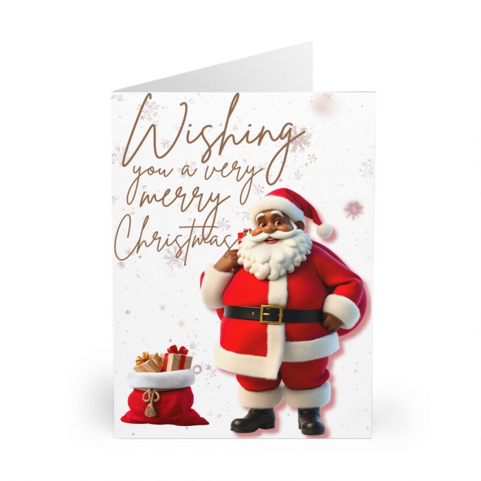 Wishing You a Very Merry Christmas Santa Greeting Card | Holiday Cards (5 Pack)