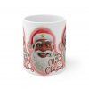 Smiling Brown Santa Claus Merry Christmas Mug | Ceramic Coffee Cup 11oz 15oz