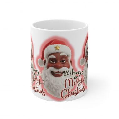 7374268981379203634_2048.jpeg Smiling Brown Santa Claus Merry Christmas Mug | Ceramic Coffee Cup 11oz 15oz